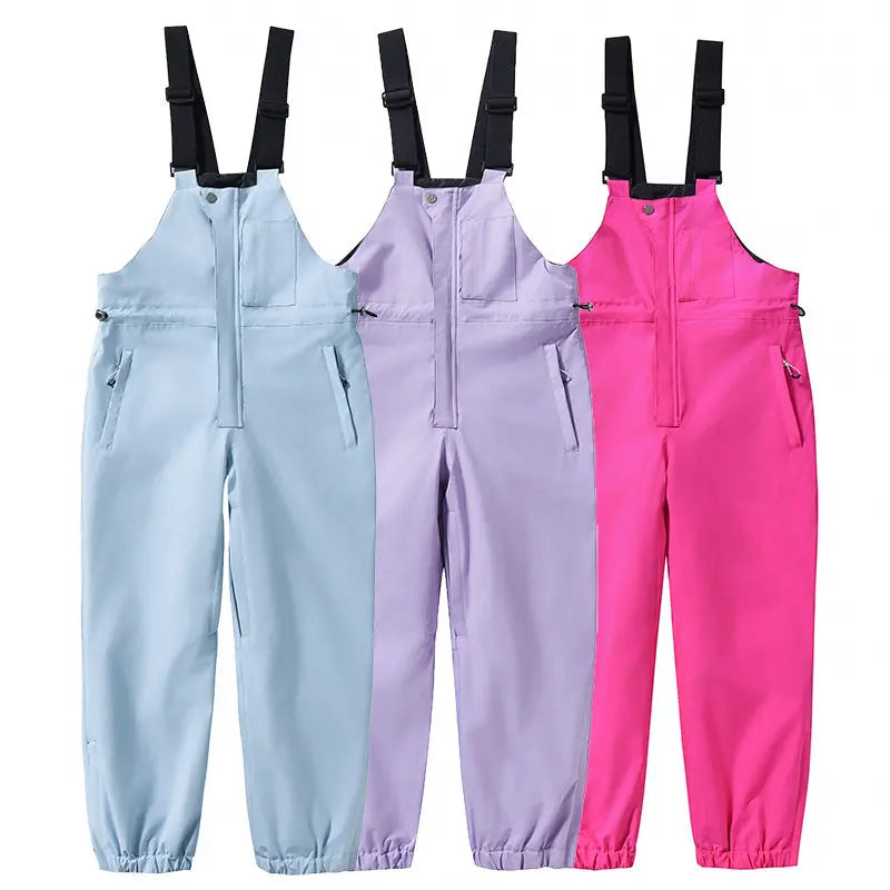 Colorful Childhood Ski Bibs Outdoor Thicken Snowboard Pants