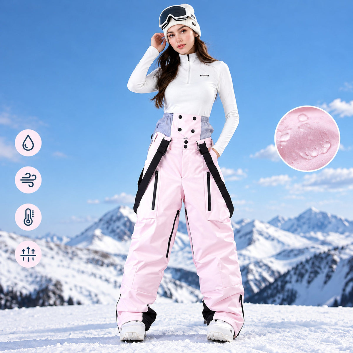 Women's Convertible High-Waist Snow Overalls