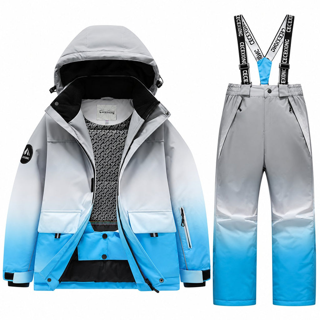 Kids' Gradient Snow Jacket and Bib Overalls
