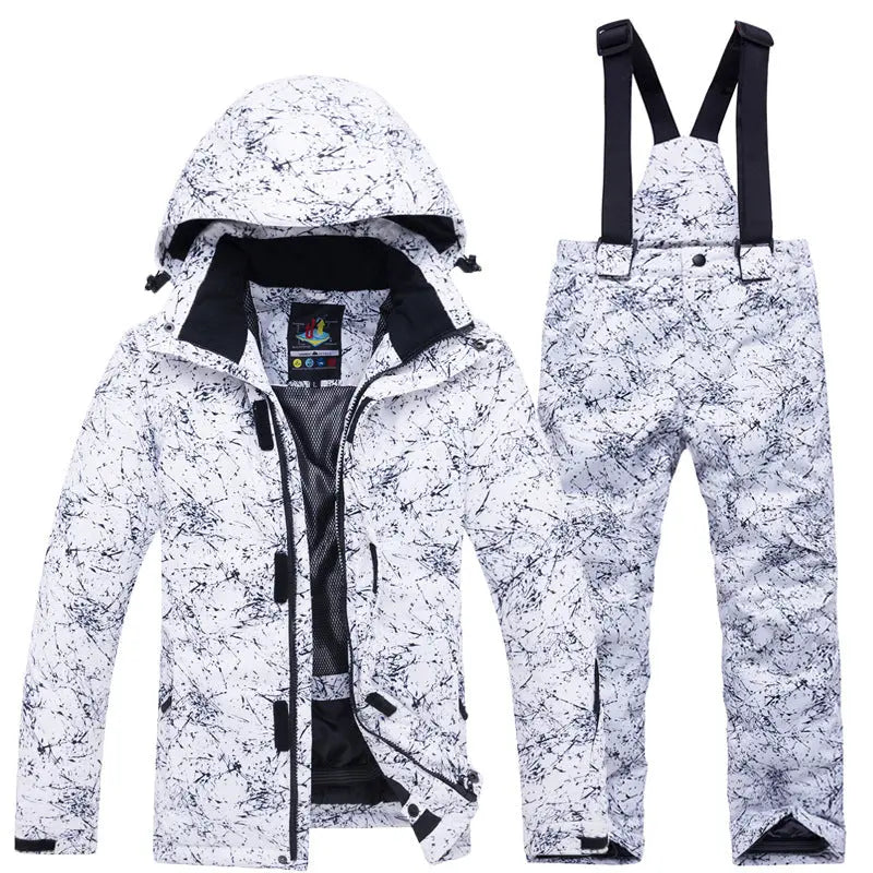 Kids Snowsuit Ski Pants Jacket Waterproof Snowbibs for Boys Girls
