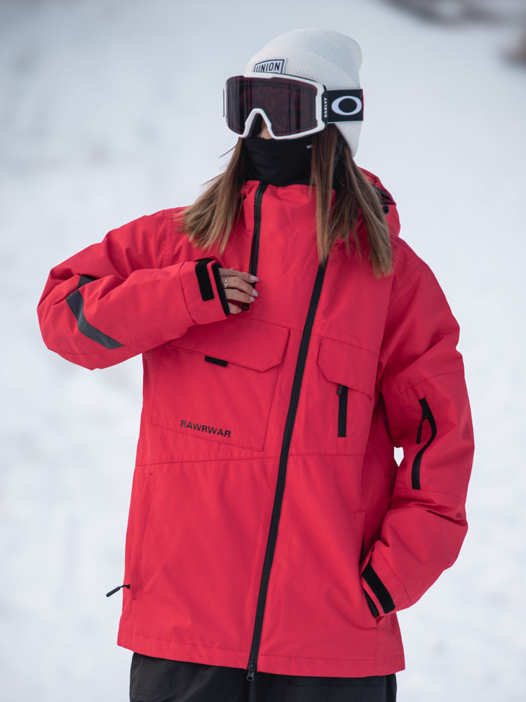 Unisex Insulated Cargo-Pocket Snowboarding Jacket