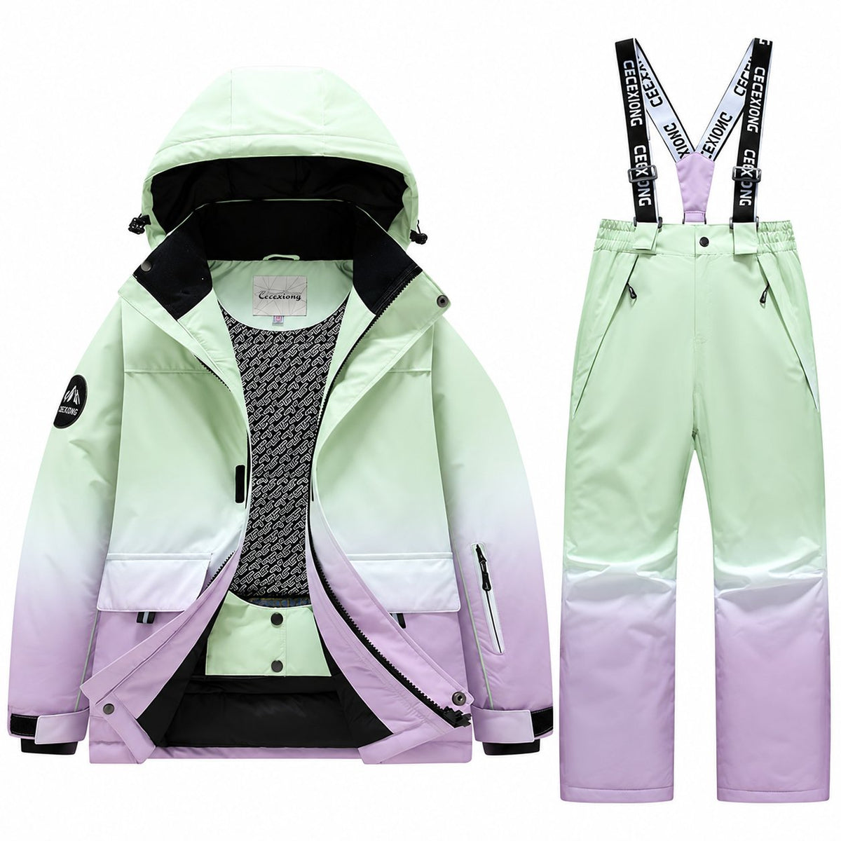 Kids' Gradient Snow Jacket and Bib Overalls
