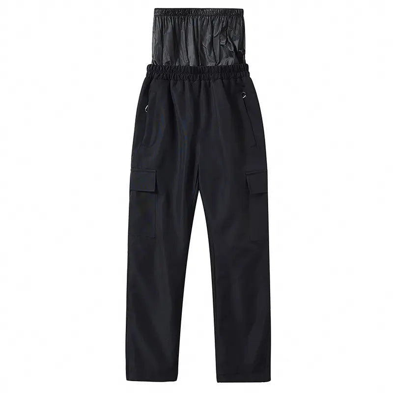 Kids High Waist Snowboard Pants Cargo Pockets Ski Pants