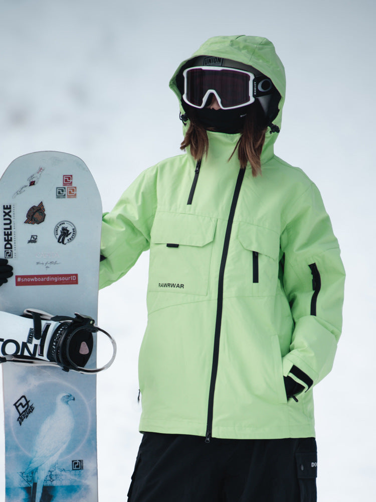 Unisex Insulated Cargo-Pocket Snowboarding Jacket