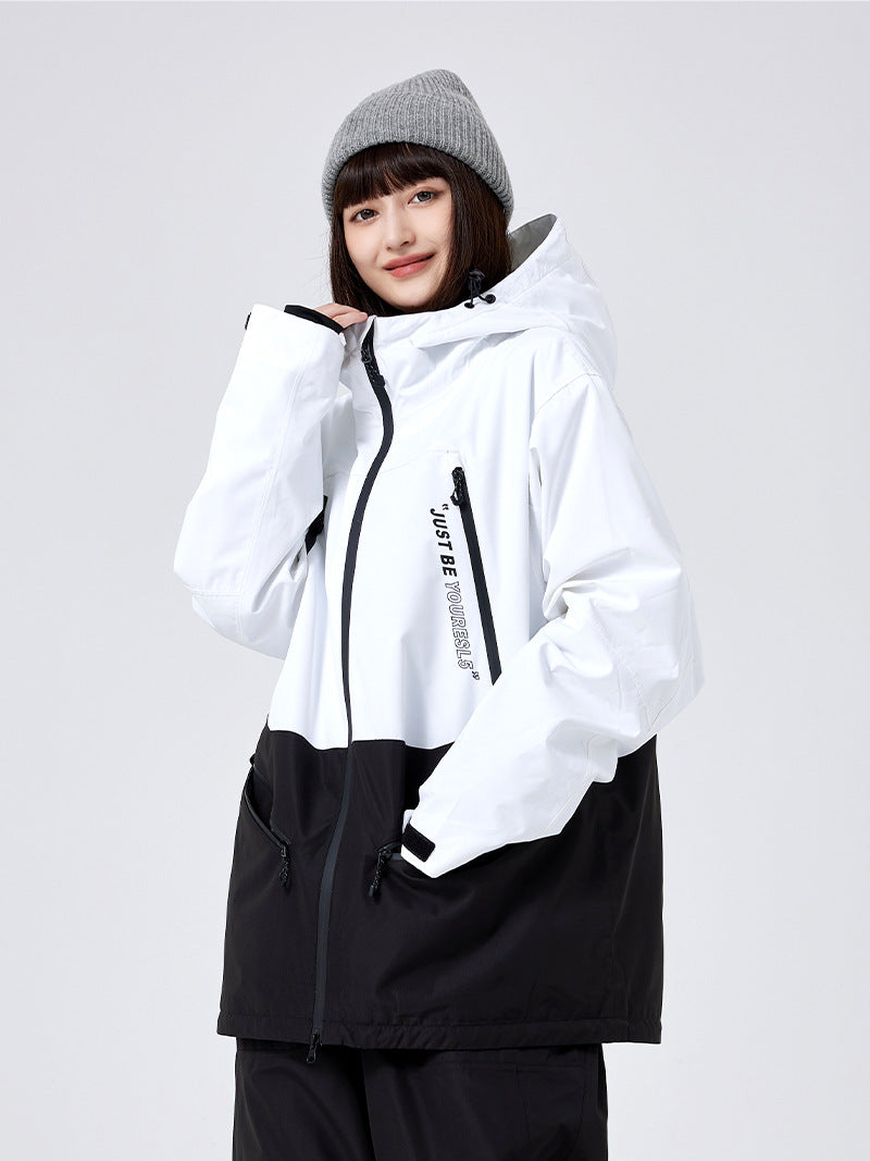 Women's Hooded Color-Panel Snowboard Shell