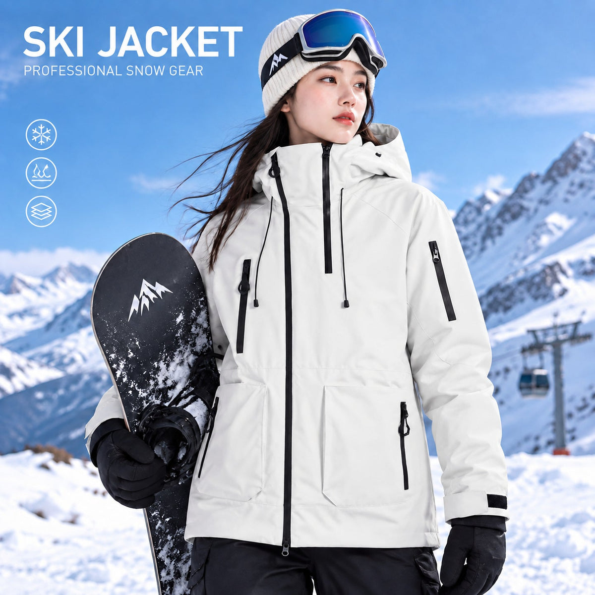 Men's Thermal-Reflective Snow Jacket with Vents