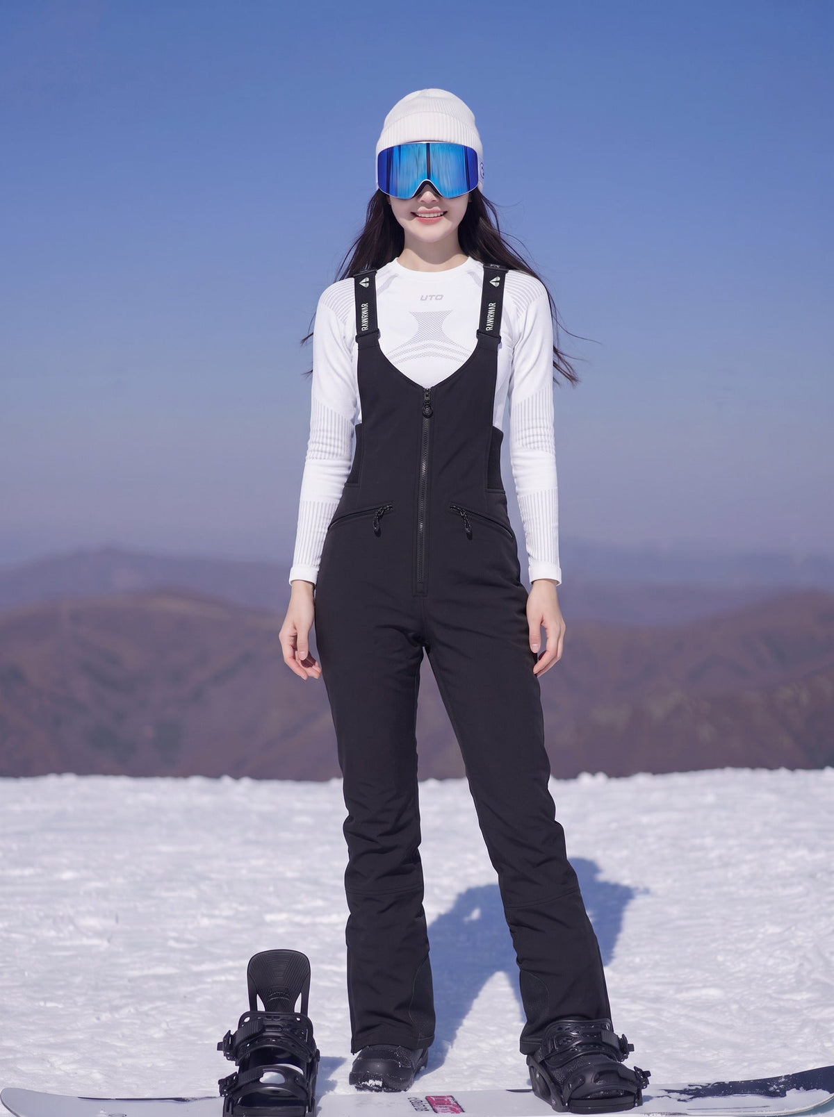 Women's Slim-Cut Full-Zip Ski Bib Overalls