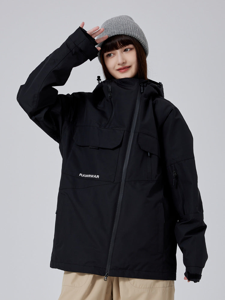 Unisex Insulated Cargo-Pocket Snowboarding Jacket