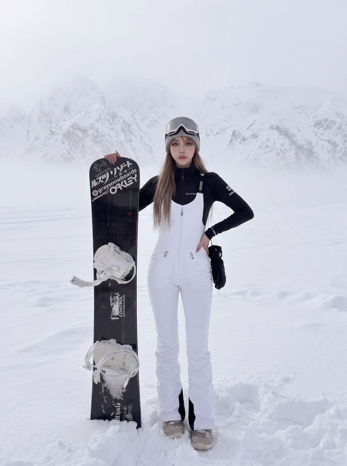Women's Slim-Cut Full-Zip Ski Bib Overalls