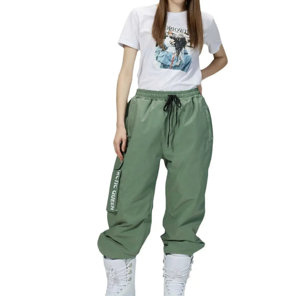 Women Baggy Snowboarding Pants Loose Fit Cargo Ski Pants