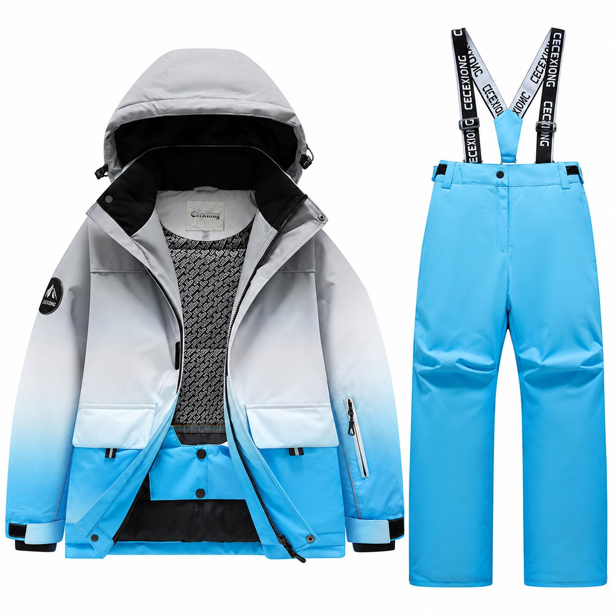 Kids' Gradient Snow Jacket and Bib Overalls