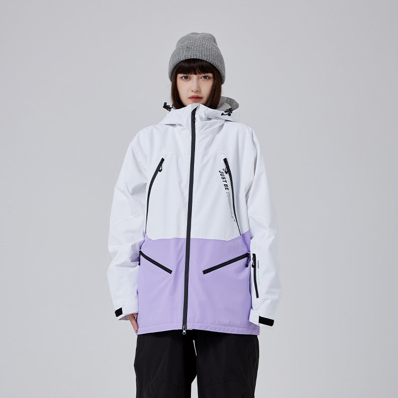 Women's Hooded Color-Panel Snowboard Shell