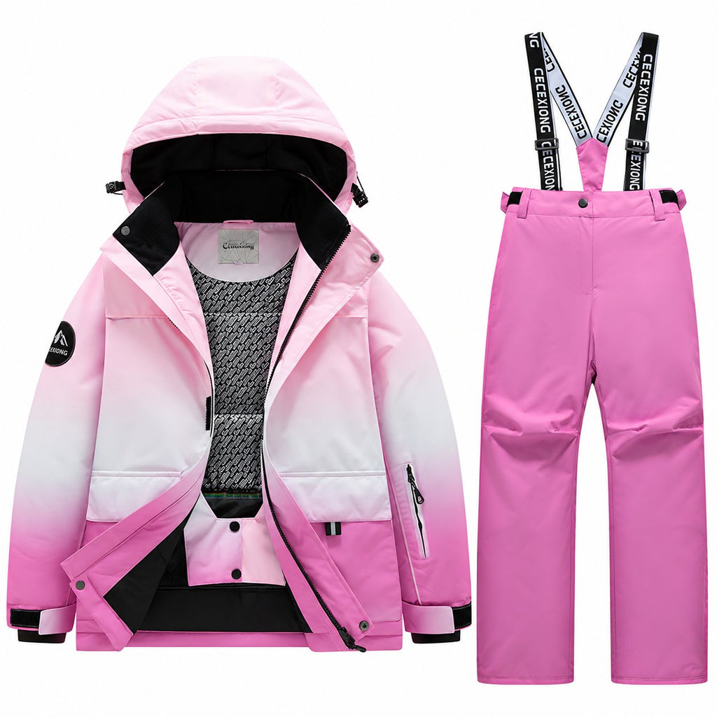 Kids' Gradient Snow Jacket and Bib Overalls