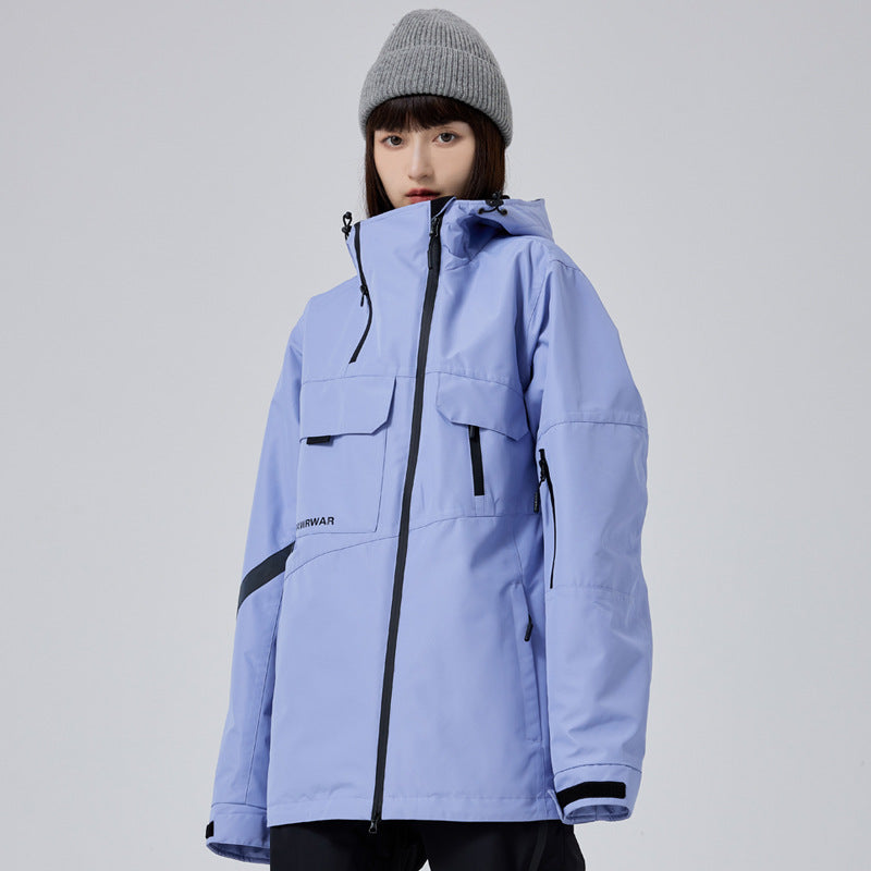 Unisex Insulated Cargo-Pocket Snowboarding Jacket