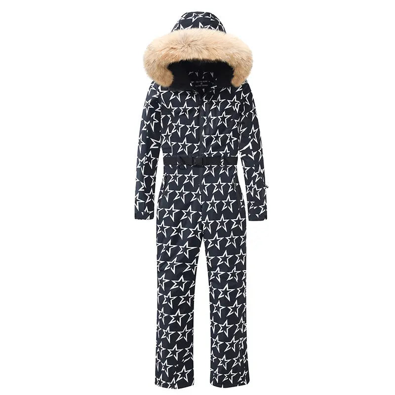 Women Houndstooth One-piece Snowboard Outfit