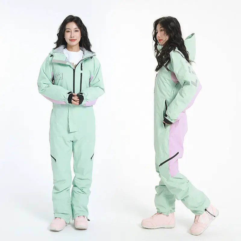 Women One Pieces Ski Suits Waterproof Ski Jumpsuit