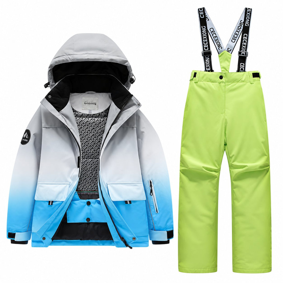 Kids' Gradient Snow Jacket and Bib Overalls