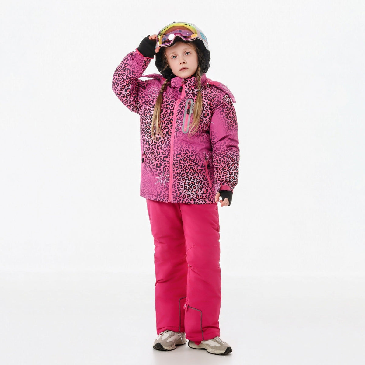 Kids' Animal-Print Fleece Winter Ski Outfit