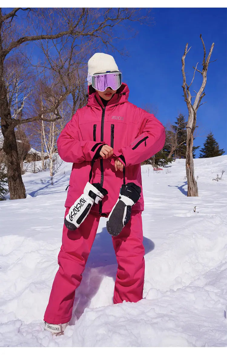 Insulated Ski Jacket & Pants Set Winter Outwear for Sports