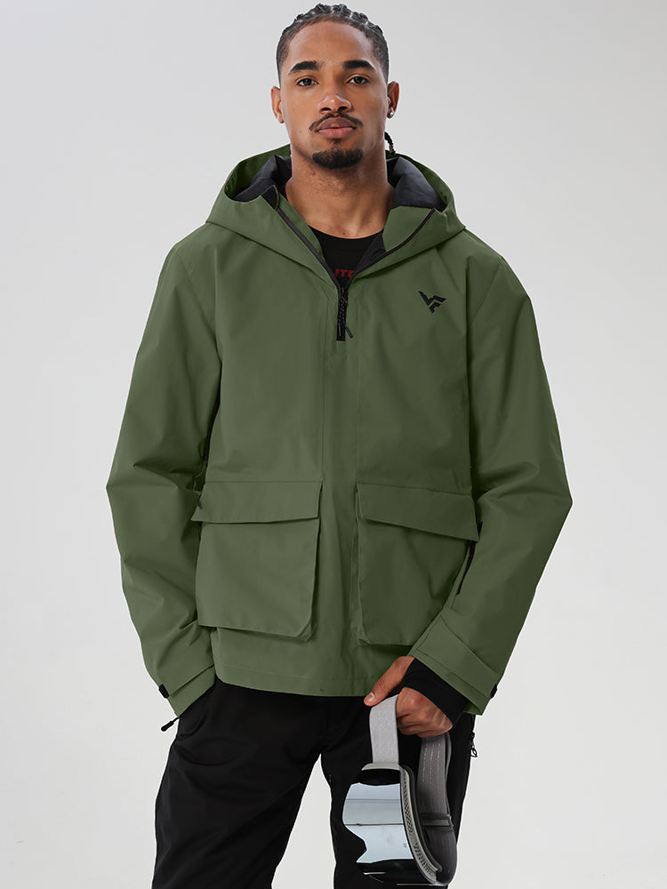 Men's Half-Zip Cargo Anorak for Snowboarding