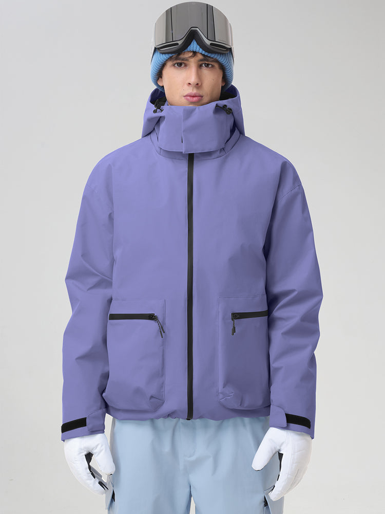 Men's Hooded Cargo Snowboarding Shell Jacket