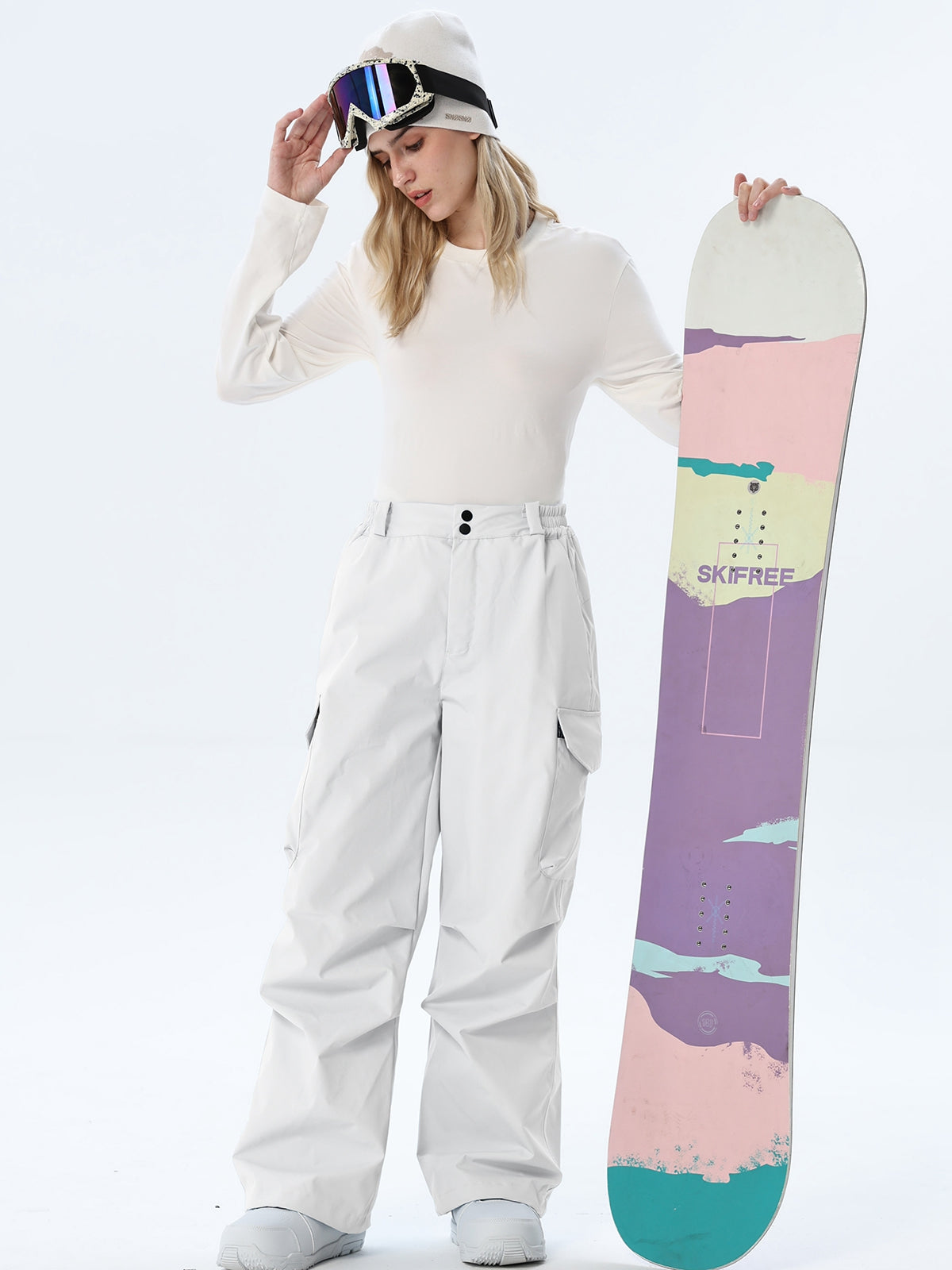 Women's Wide-Leg Cargo Snowboarding Trousers
