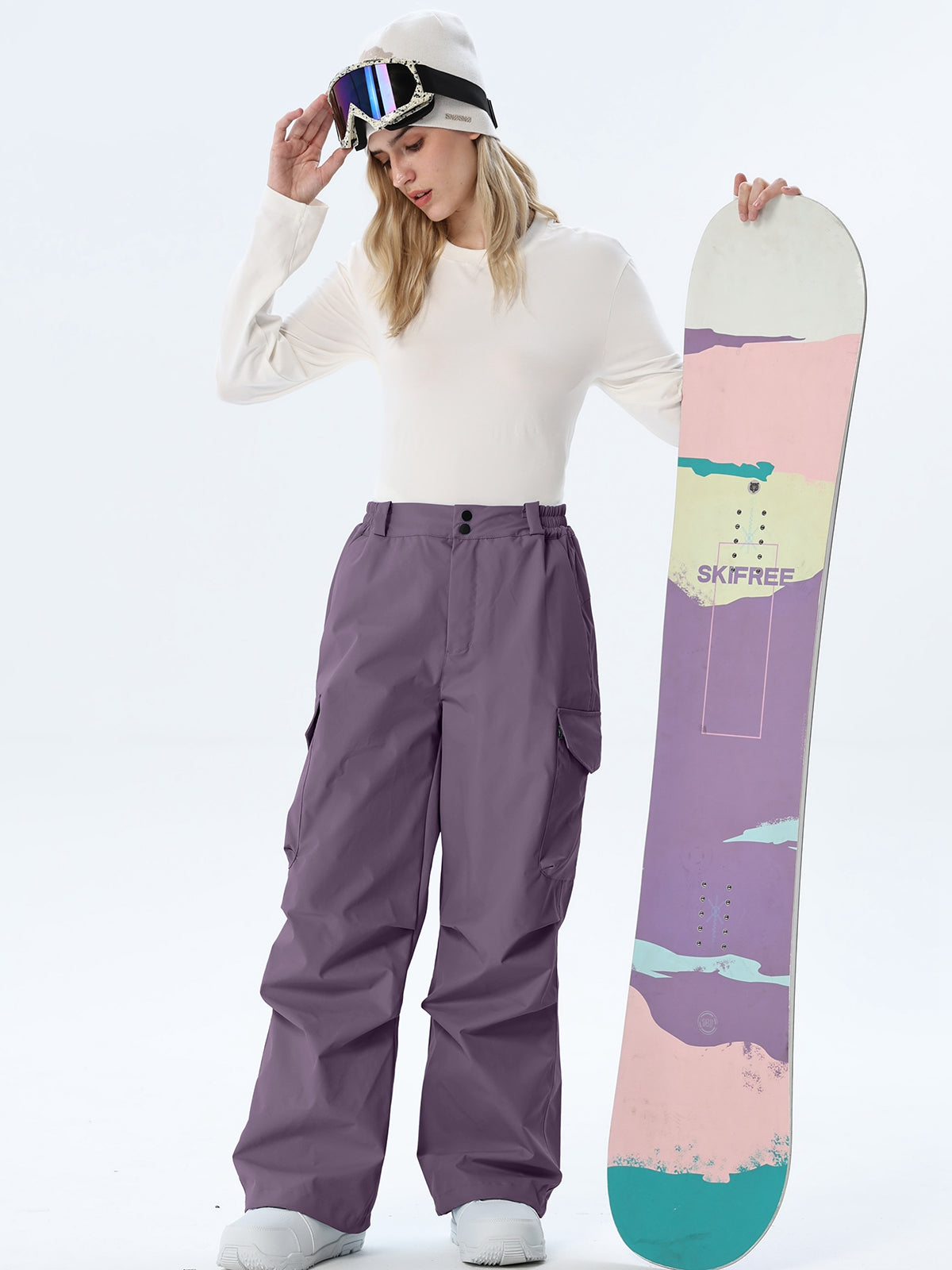 Women's Wide-Leg Cargo Snowboarding Trousers