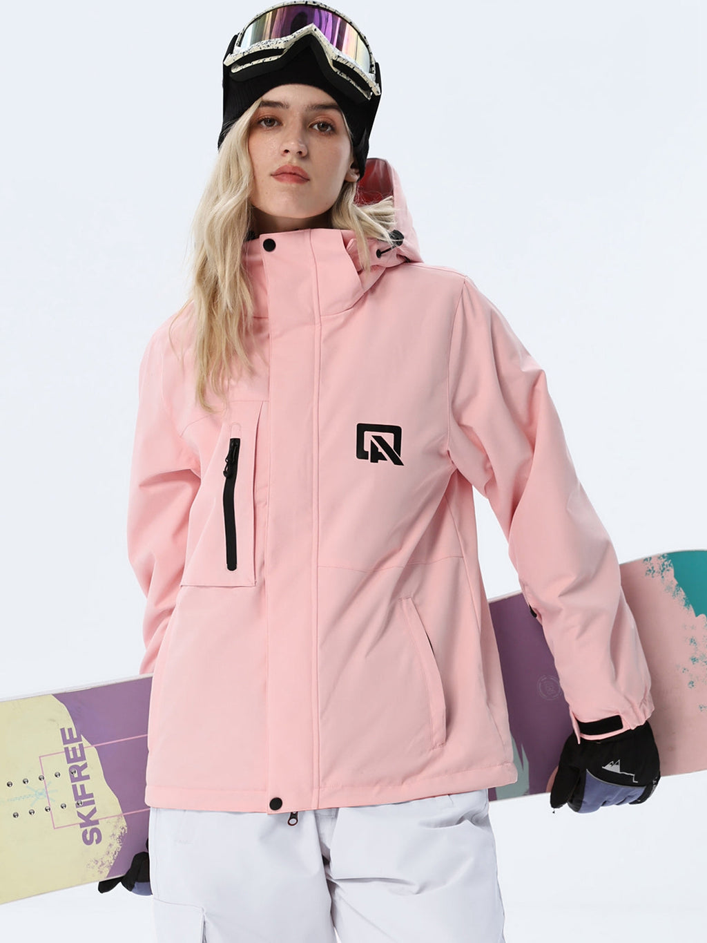 Women's Hooded Ski Jacket and Bib Overalls Combo