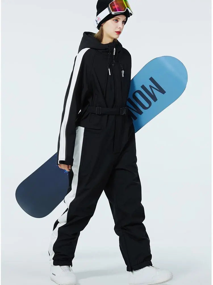 Women One Piece Ski Suits Windproof 2025 Snowboarding Jumpsuit