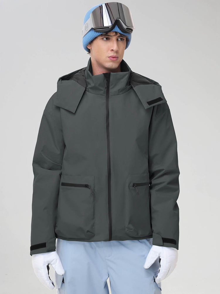 Men's Hooded Cargo Snowboarding Shell Jacket