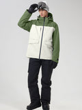 Men's Retro Contrast Ski Jacket and Bib Set