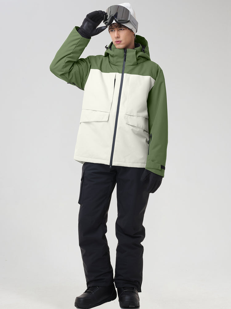 Men's Retro Contrast Ski Jacket and Bib Set