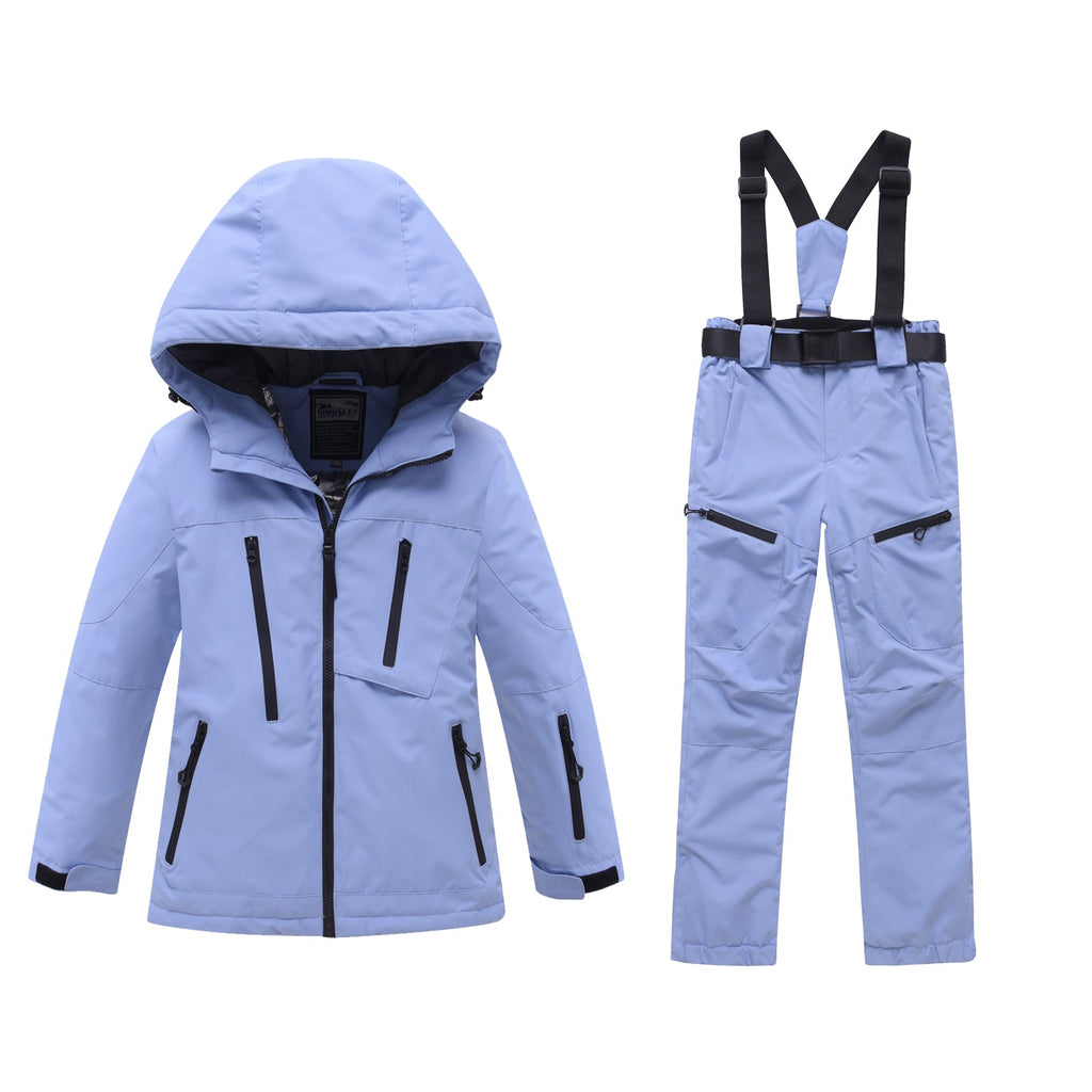 Kids' Insulated Zip-Pocket Snow Jacket and Bibs