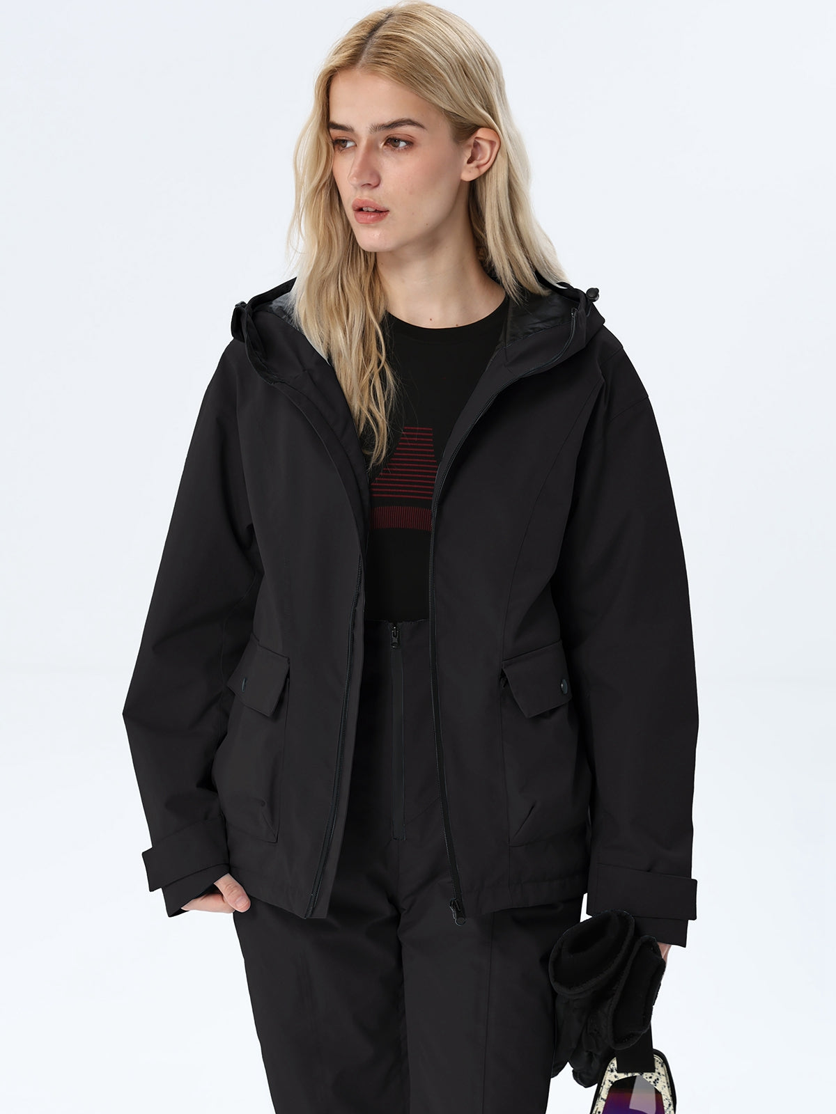 Women's Hooded Utility Snow Set with Flap Pockets