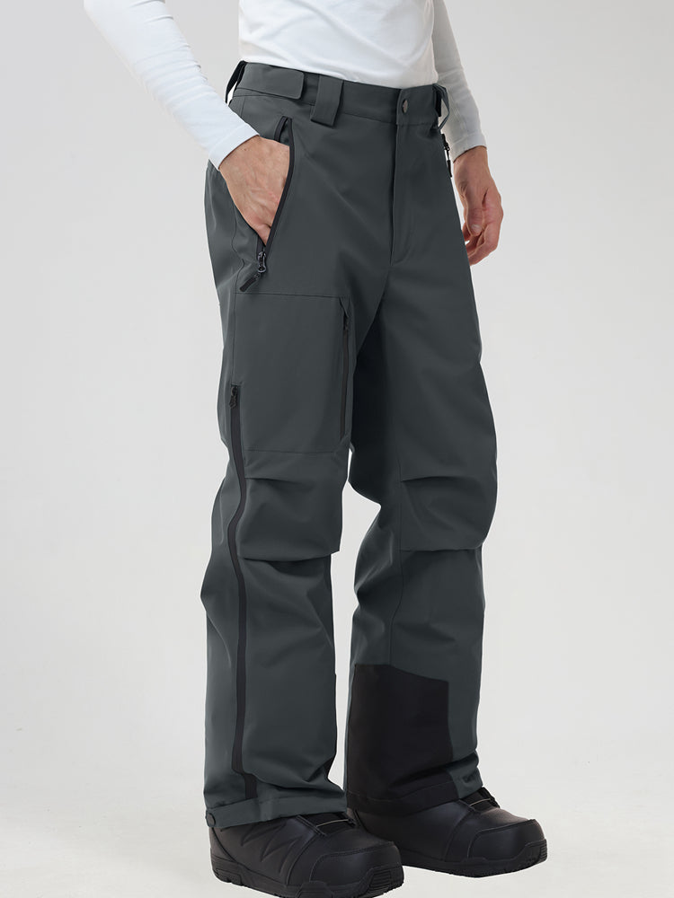Men's Padded Cargo Snow Trousers with Waist Adjusters