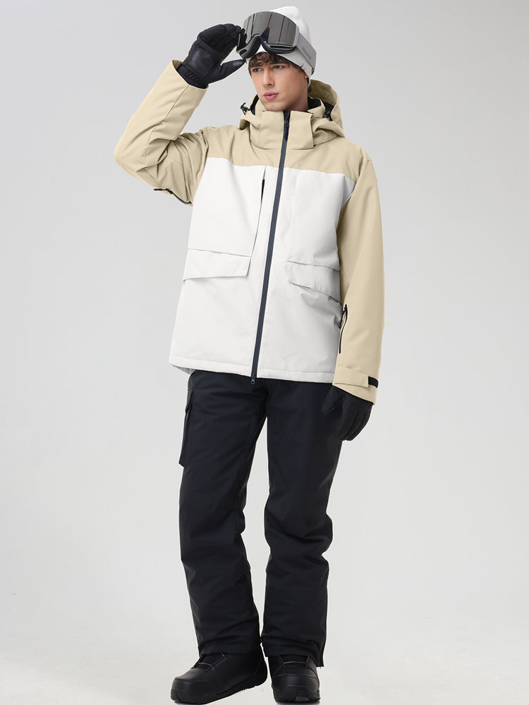 Men's Retro Contrast Ski Jacket and Bib Set
