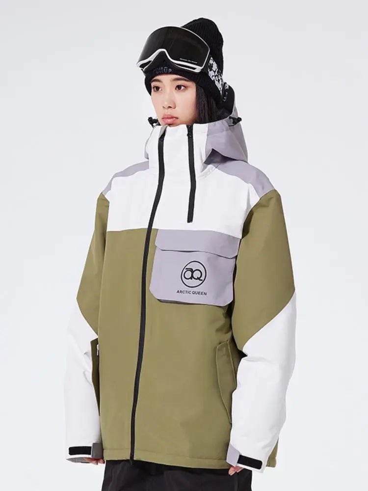 Retro 2025 Snowboard Jacket Women's Hooded Warm Outwear