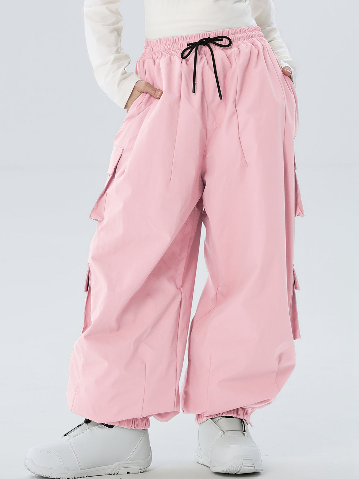 Women's Drawstring-Waist Baggy Snow Pants
