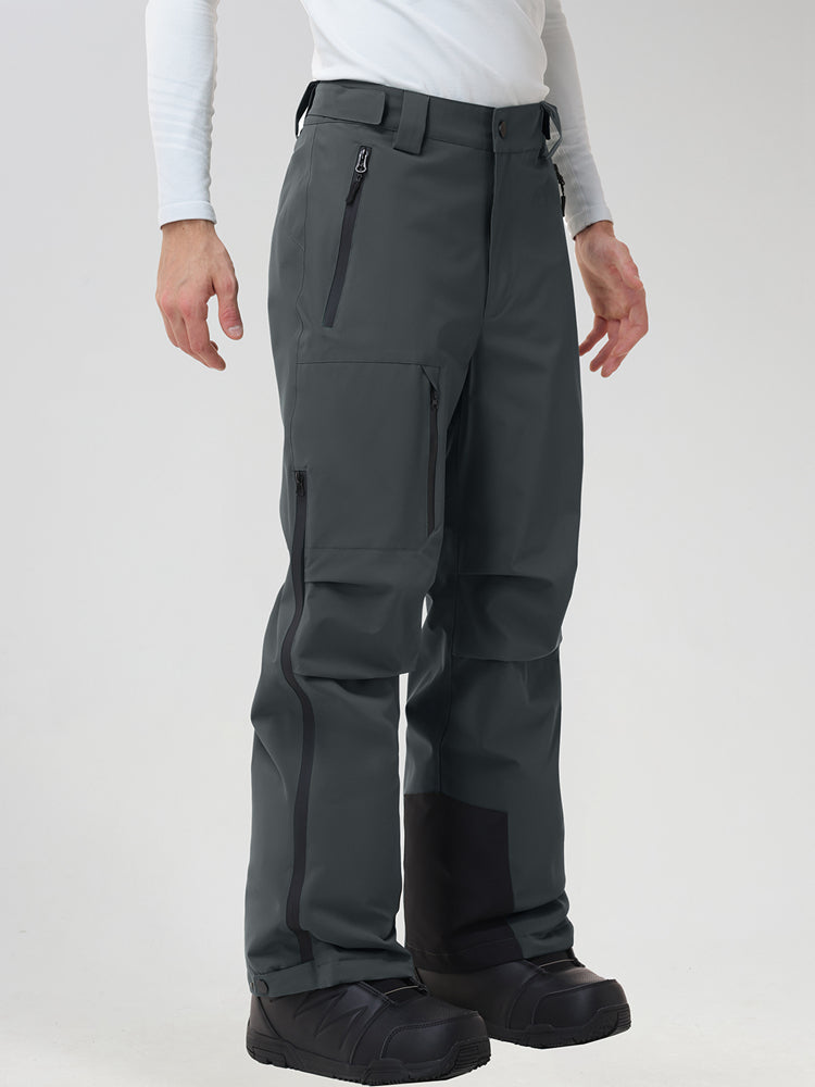 Men's Padded Cargo Snow Trousers with Waist Adjusters
