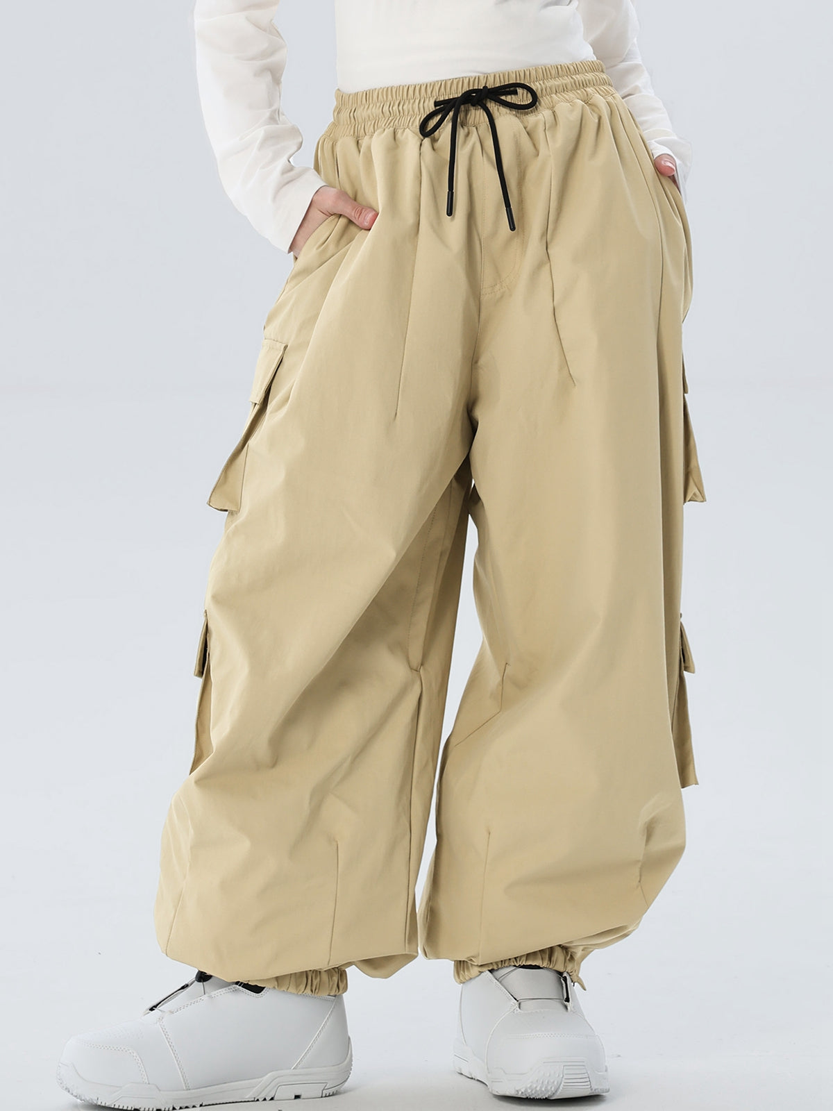 Women's Drawstring-Waist Baggy Snow Pants