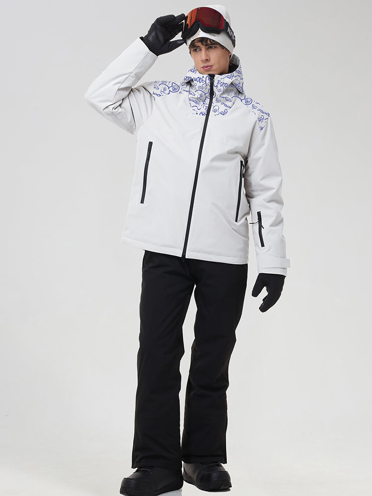 Men's Graphic-Panel Snow Jacket and Trouser Set