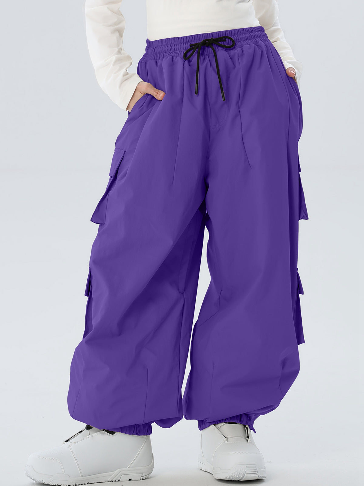 Women's Drawstring-Waist Baggy Snow Pants