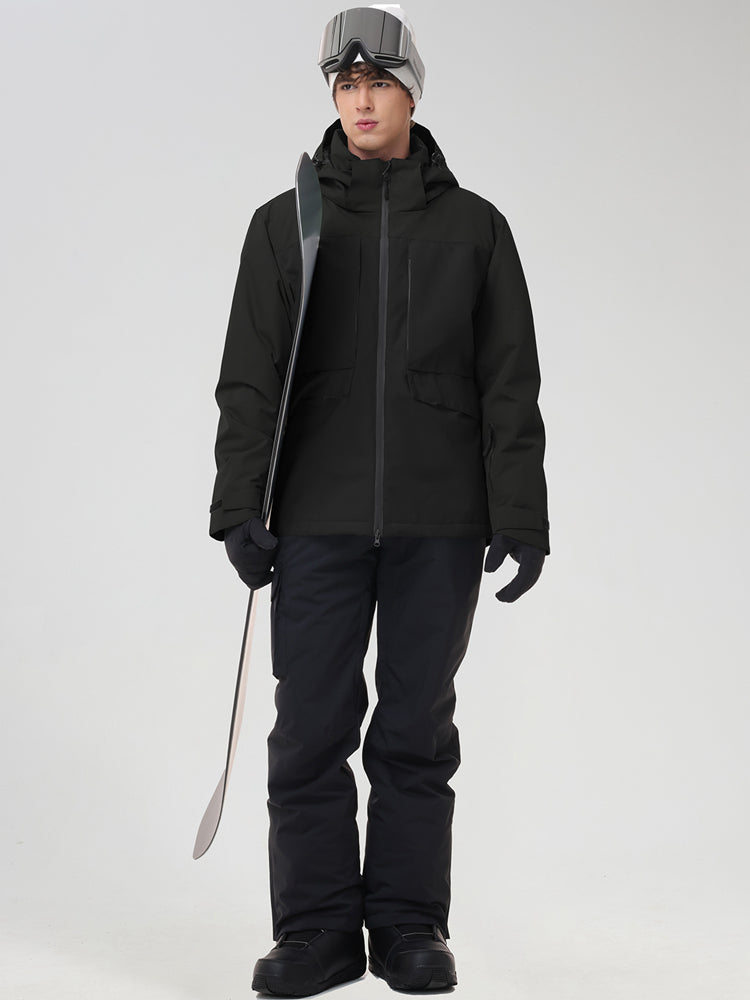 Men's Retro Contrast Ski Jacket and Bib Set