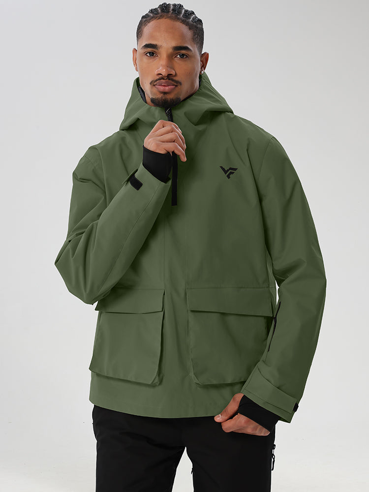 Men's Half-Zip Cargo Anorak for Snowboarding
