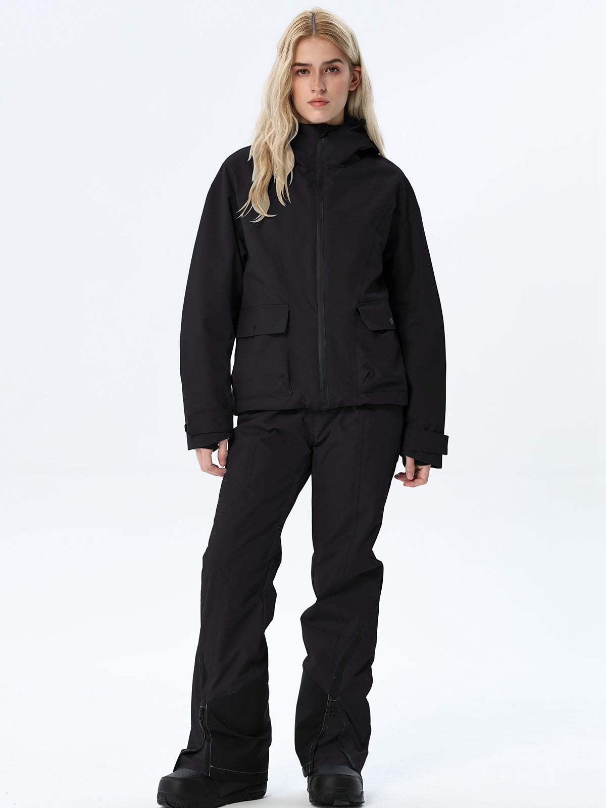 Women's Hooded Utility Snow Set with Flap Pockets