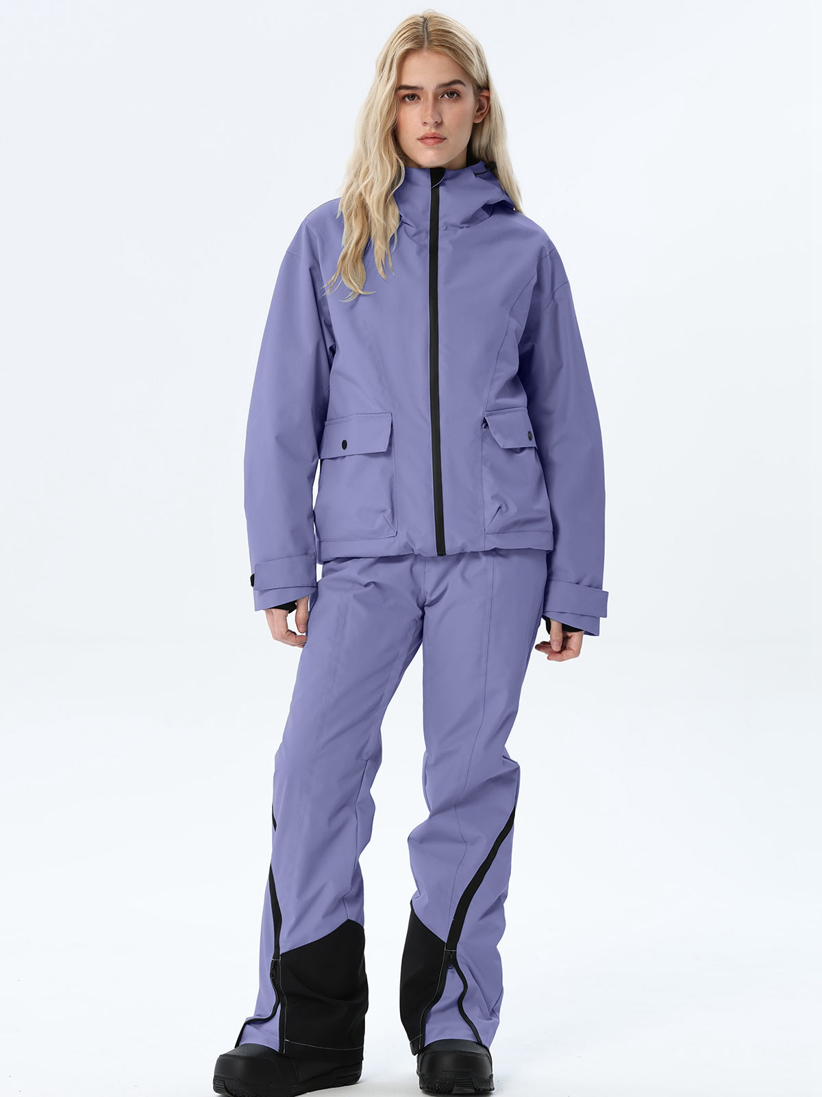 Women's Hooded Utility Snow Set with Flap Pockets