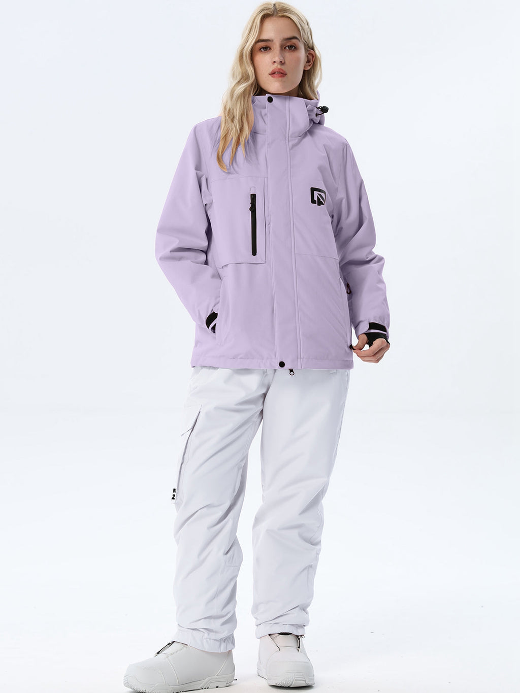 Women's Hooded Ski Jacket and Bib Overalls Combo