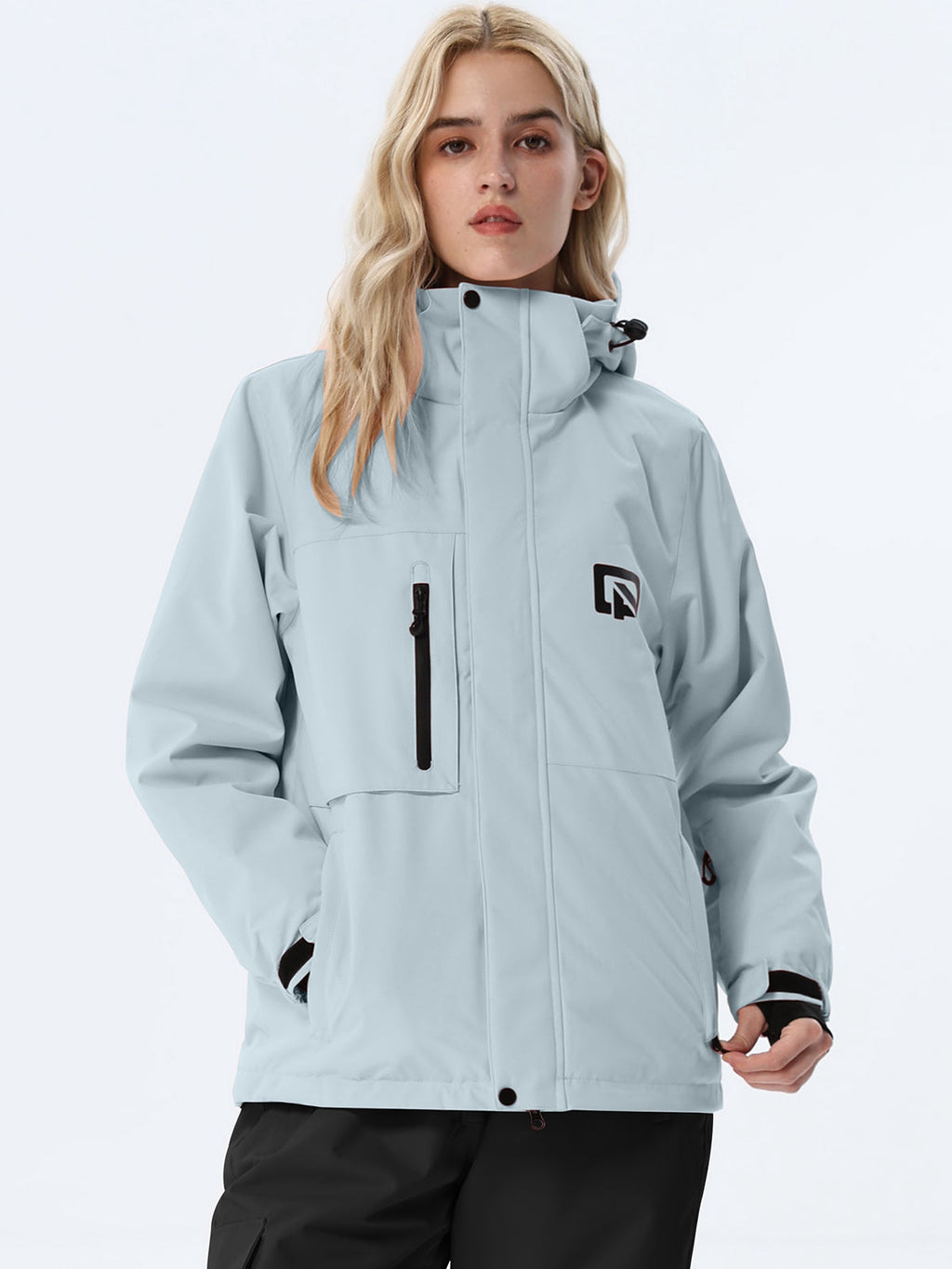 Women's Hooded Ski Jacket and Bib Overalls Combo