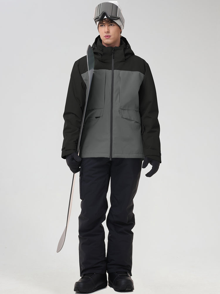 Men's Retro Contrast Ski Jacket and Bib Set