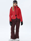 Women's Two-Tone Ski Outfit with Adjustable Waist Belt